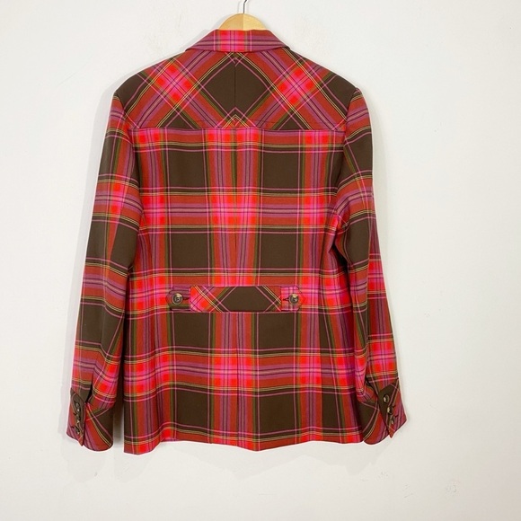 MR TURK Plaid Blazer Red Black Lapel Sport Coat 38 - Picture 4 of 14